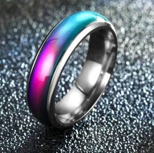 Unisex Blue and Purple Temperature/Mood Ring Sz 11